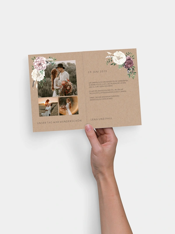 Dankeskarte Hochzeit Bohemian Summer