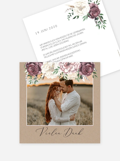Dankeskarte Hochzeit Bohemian Summer