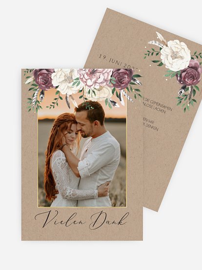 Dankeskarte Hochzeit Bohemian Summer