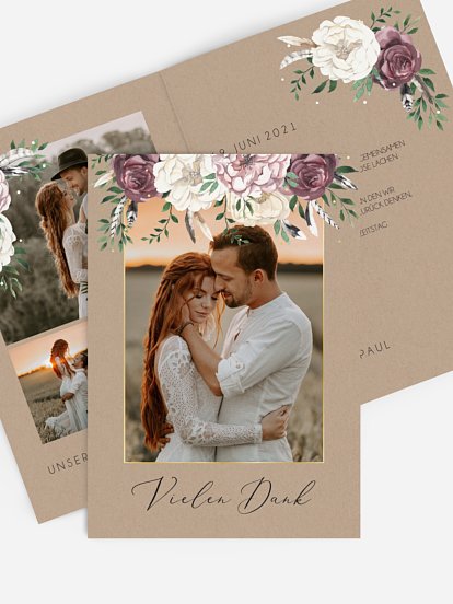 Dankeskarte Hochzeit Bohemian Summer
