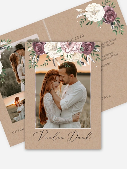 Dankeskarte Hochzeit Bohemian Summer