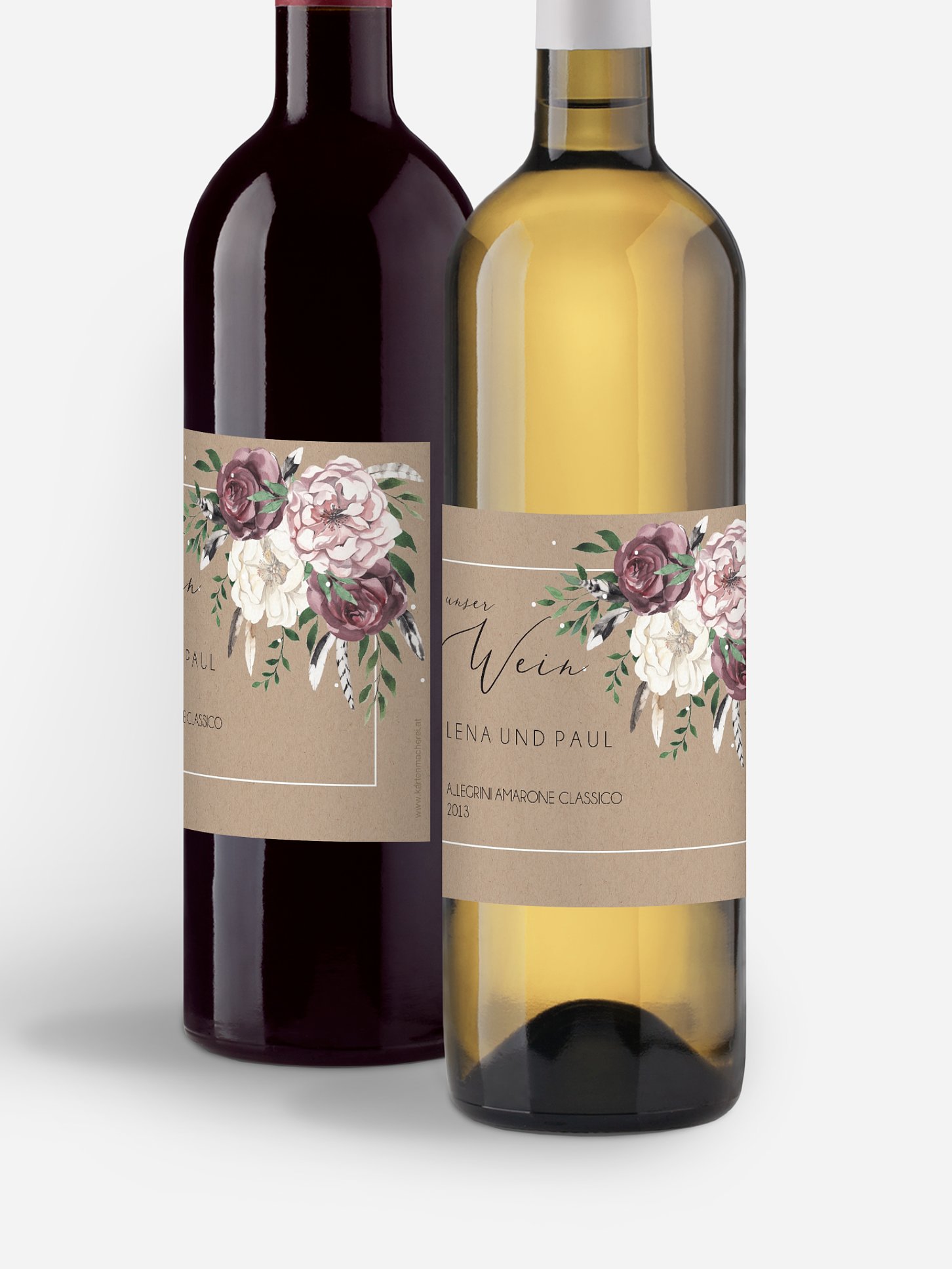 Flaschenetikett Hochzeit Bohemian Summer