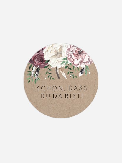 Geschenkaufkleber Hochzeit Bohemian Summer