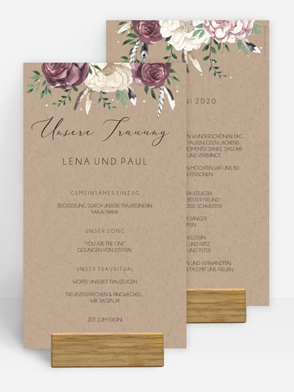 Kirchenheft Hochzeit Bohemian Summer