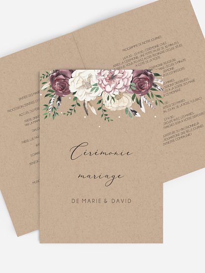 Livret de messe mariage Bohemian Summer