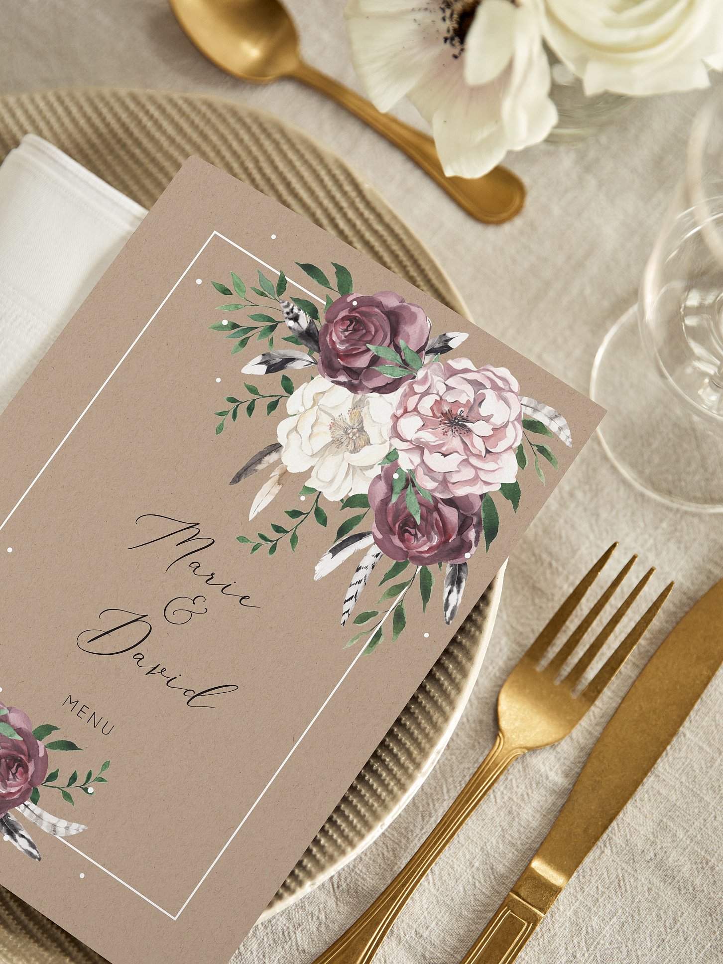 Menu mariage Bohemian Summer