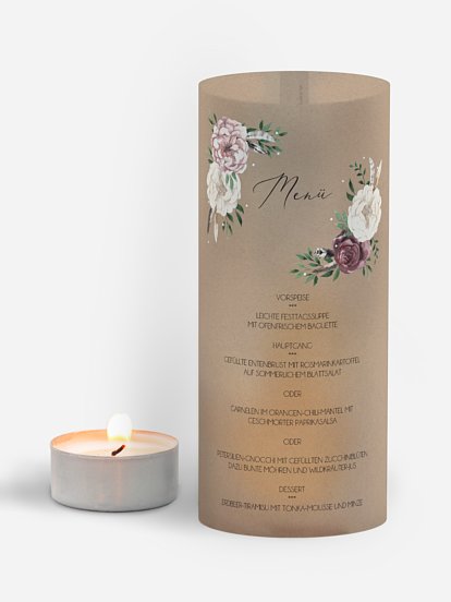 Menükarte Hochzeit Bohemian Summer