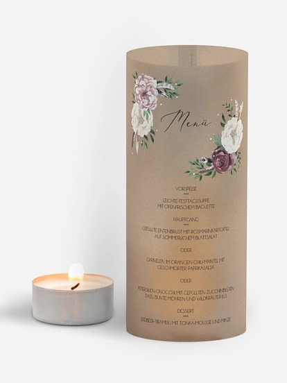 Menükarte Hochzeit Bohemian Summer