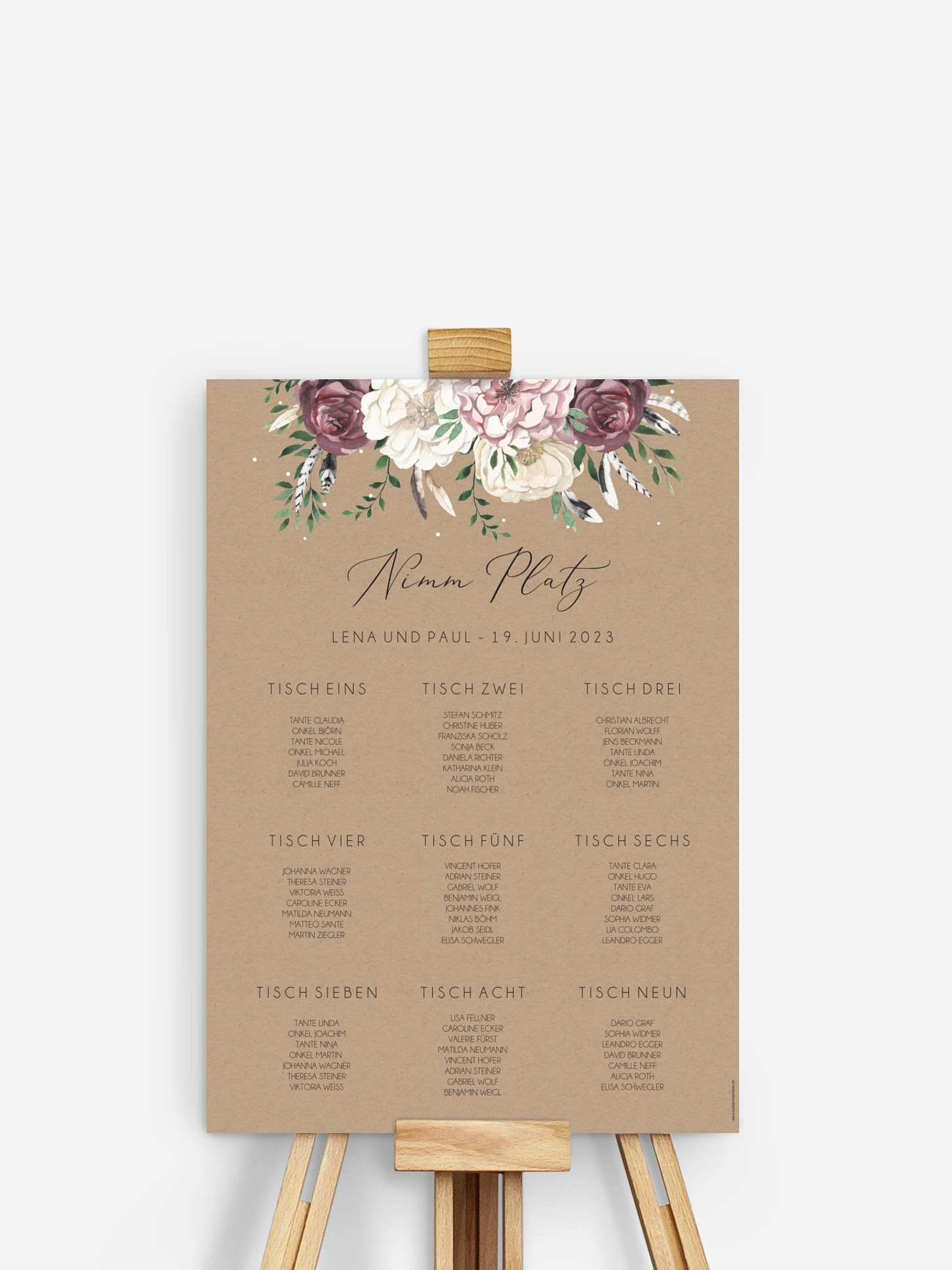 Sitzplan Plakat Bohemian Summer