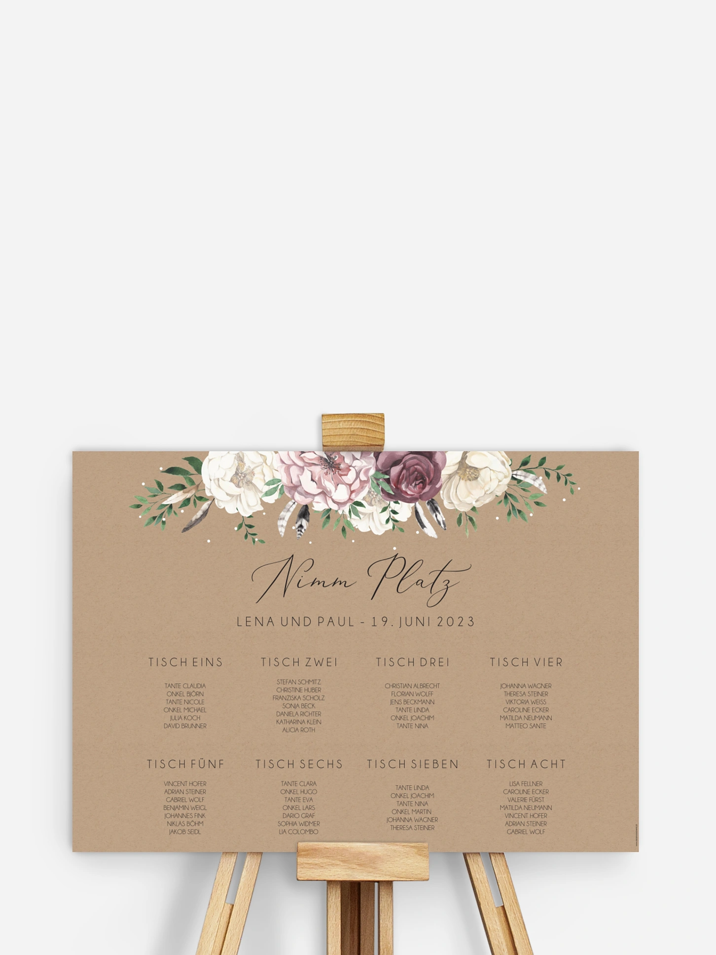 Sitzplan Plakat Bohemian Summer