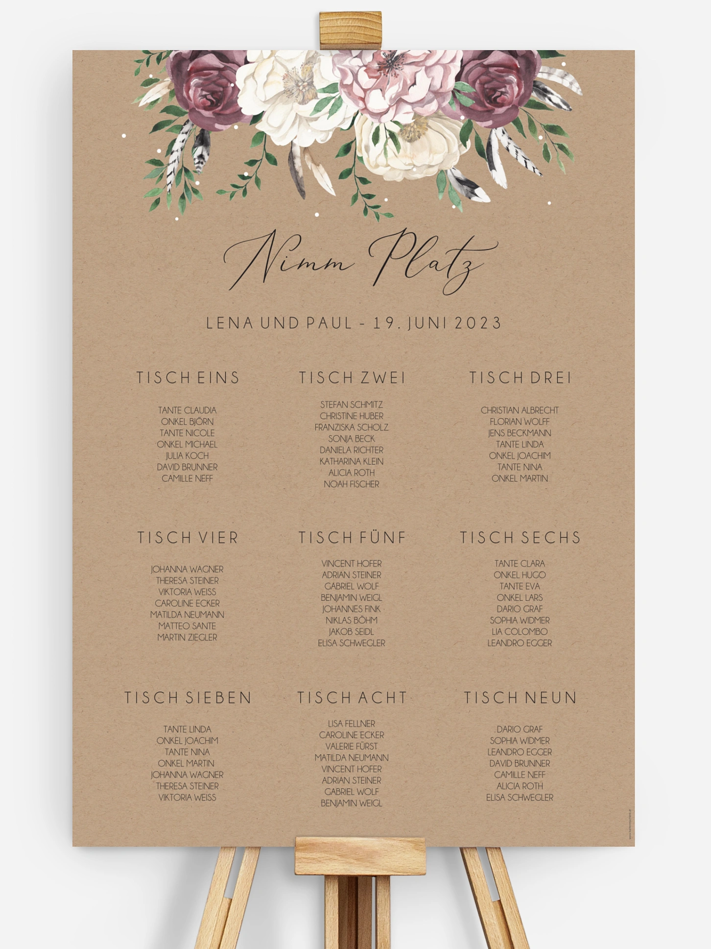 Sitzplan Plakat Bohemian Summer