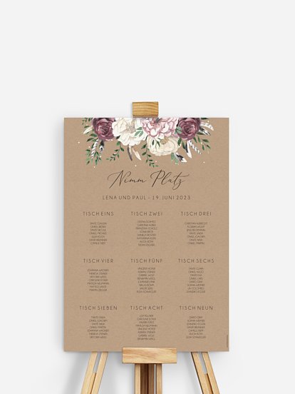 Sitzplan Plakat Bohemian Summer