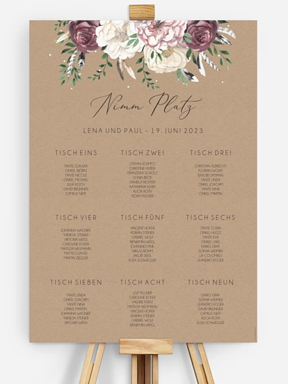 Sitzplan Plakat Bohemian Summer