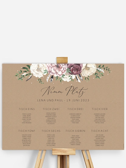 Sitzplan Plakat Bohemian Summer