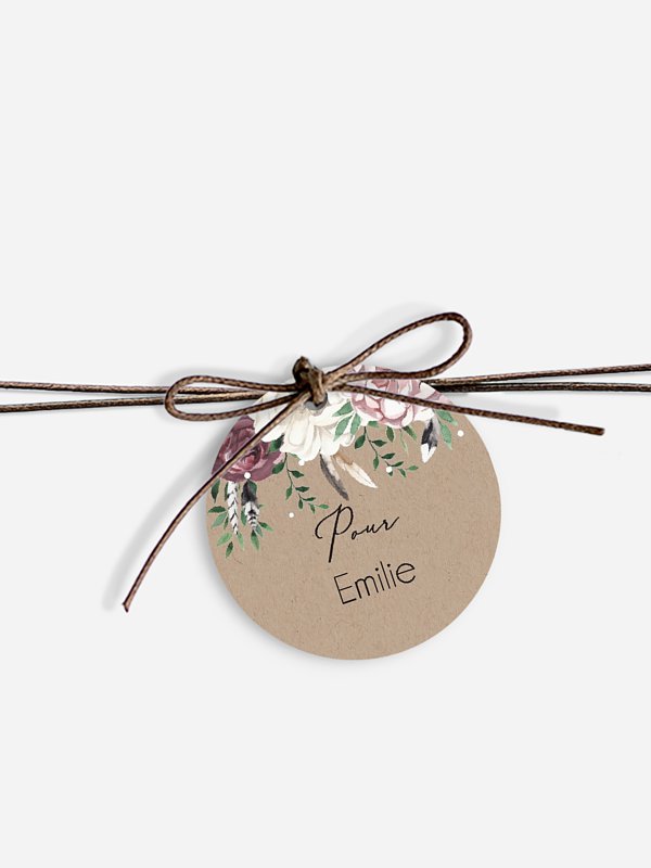 Étiquette avec ruban mariage individuelle Bohemian Summer