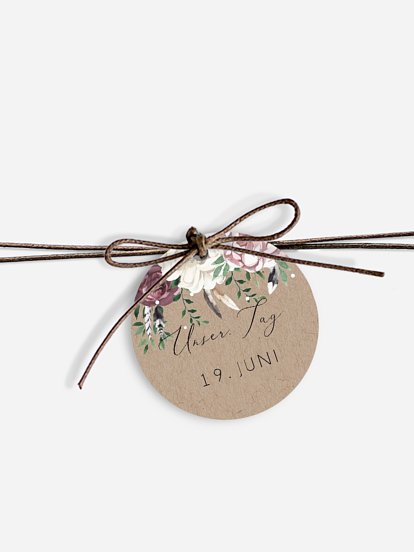 Anhänger mit Band zur Hochzeit Bohemian Summer