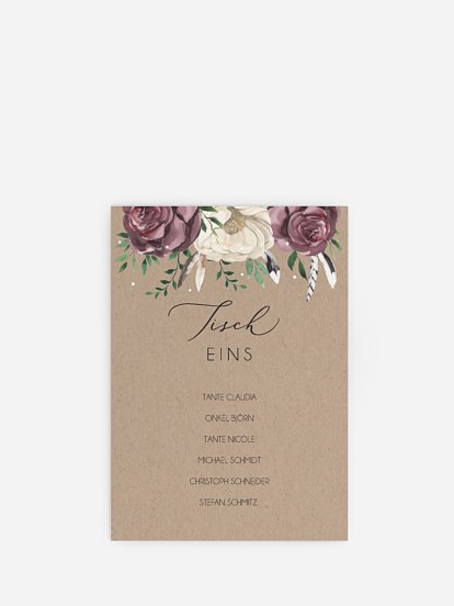 Sitzplan Kreativ Bohemian Summer