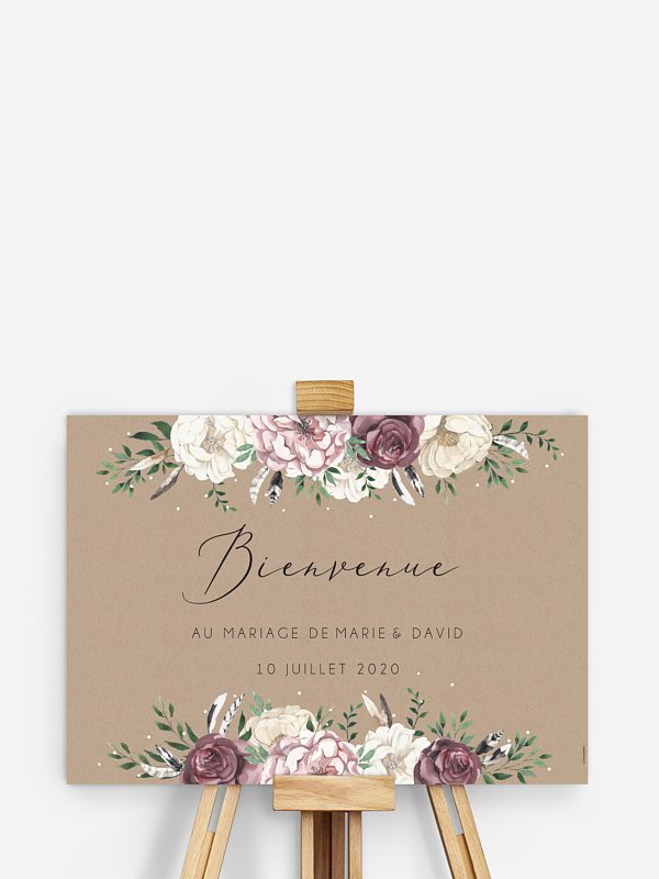 Poster bienvenue mariage Bohemian Summer