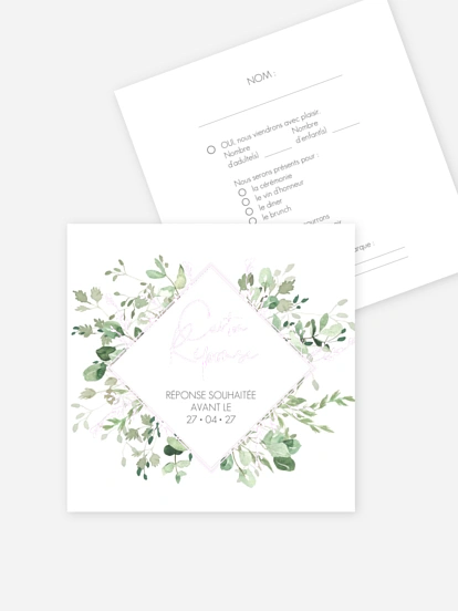 Carton réponse Gold and Green - dorure