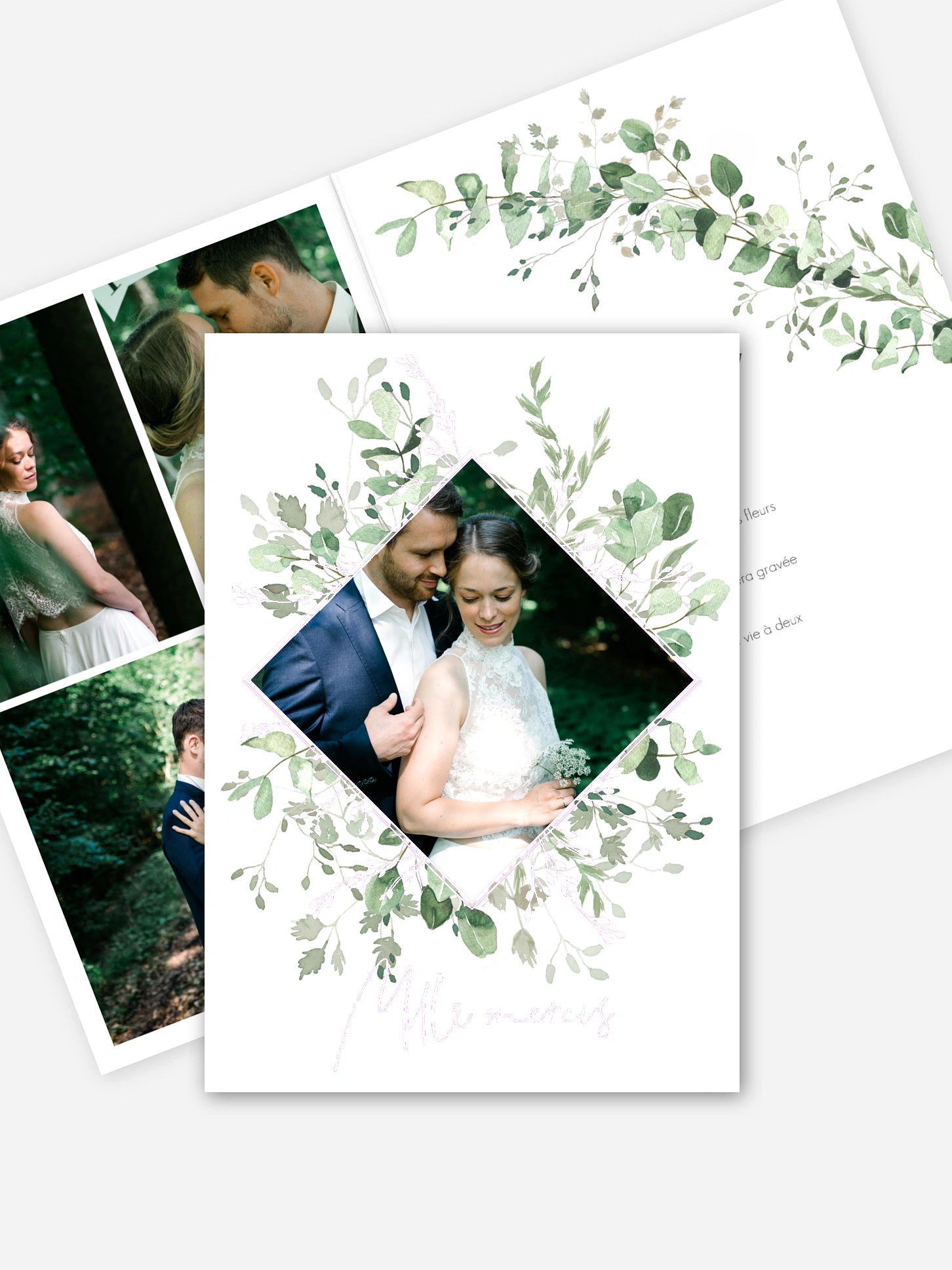 Carte de remerciements Gold and Green - dorure