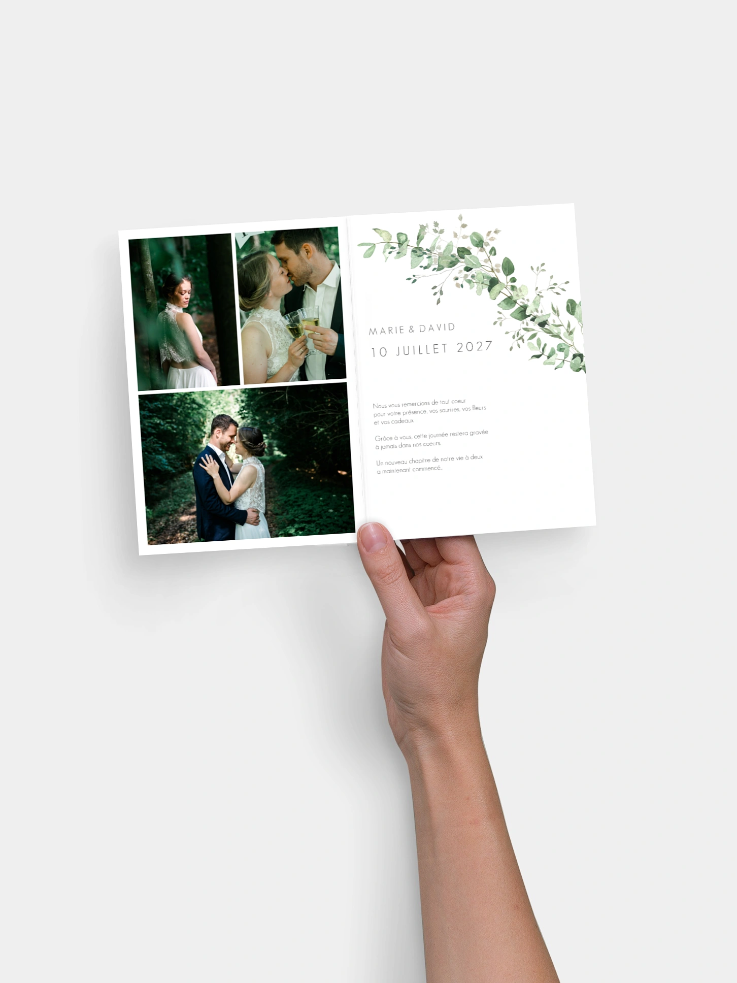 Carte de remerciements Gold and Green - dorure