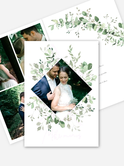 Carte de remerciements Gold and Green - dorure