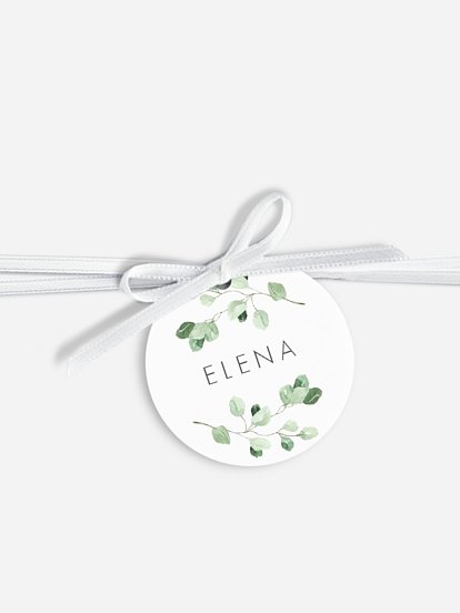 Anhänger mit Band zur Hochzeit personalisiert Gold and Green