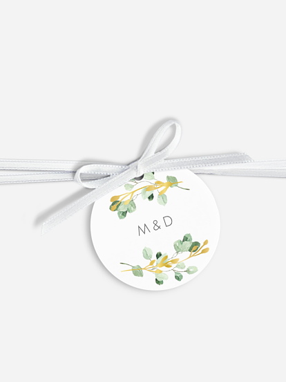 Étiquette avec ruban Gold and Green - dorure