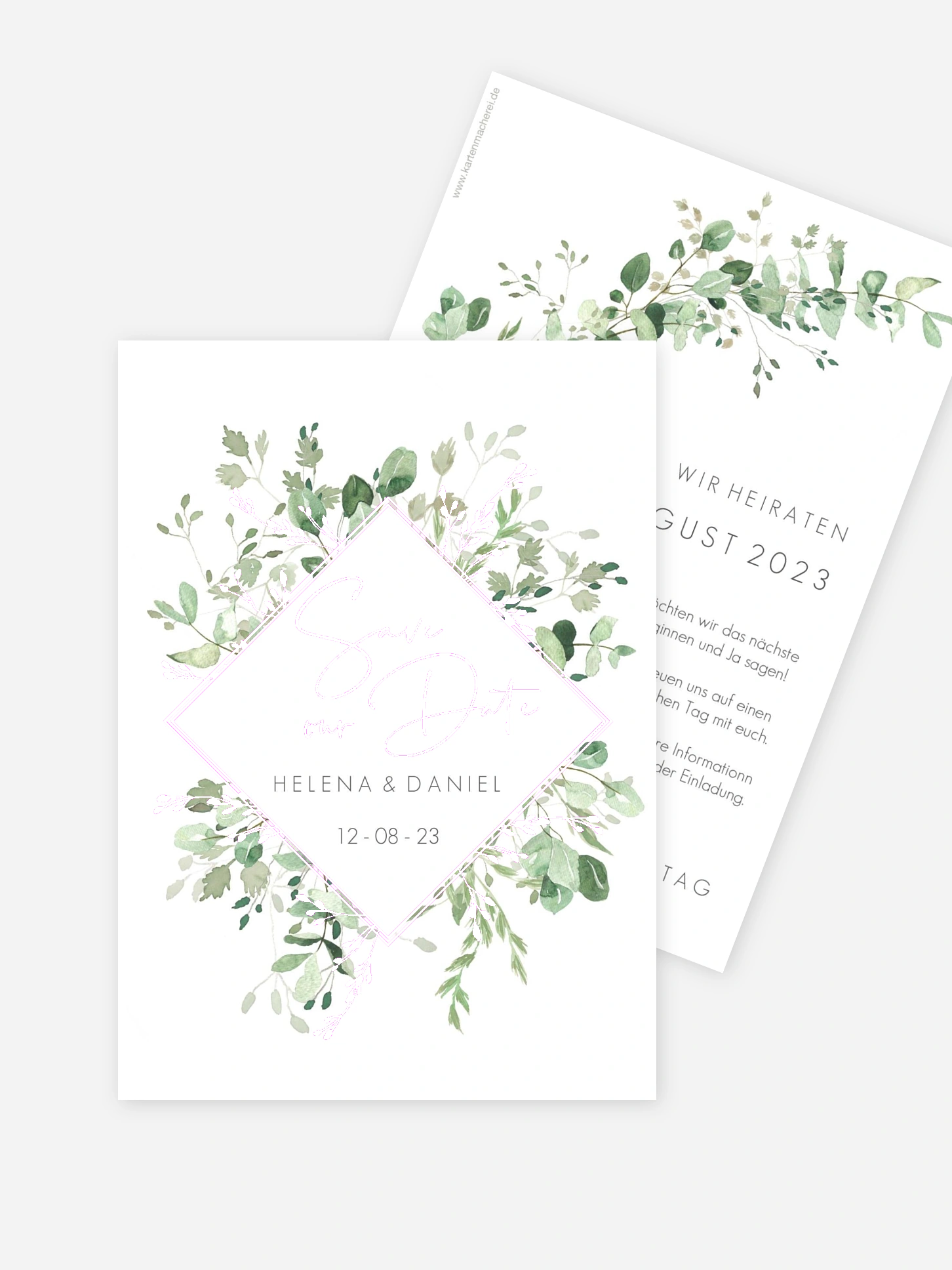 Save-the-Date Karte Gold and Green