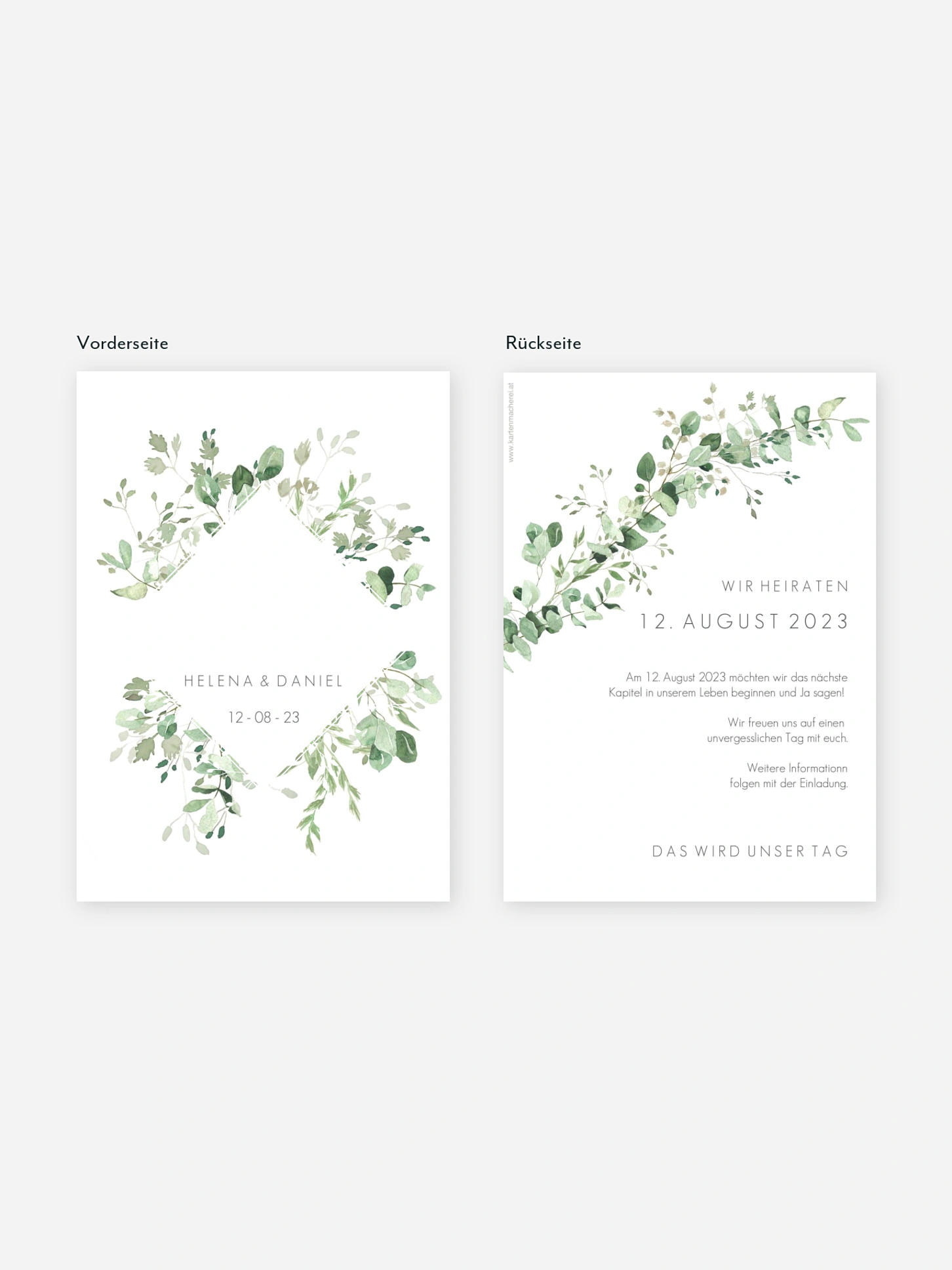 Save-the-Date Karte Gold and Green