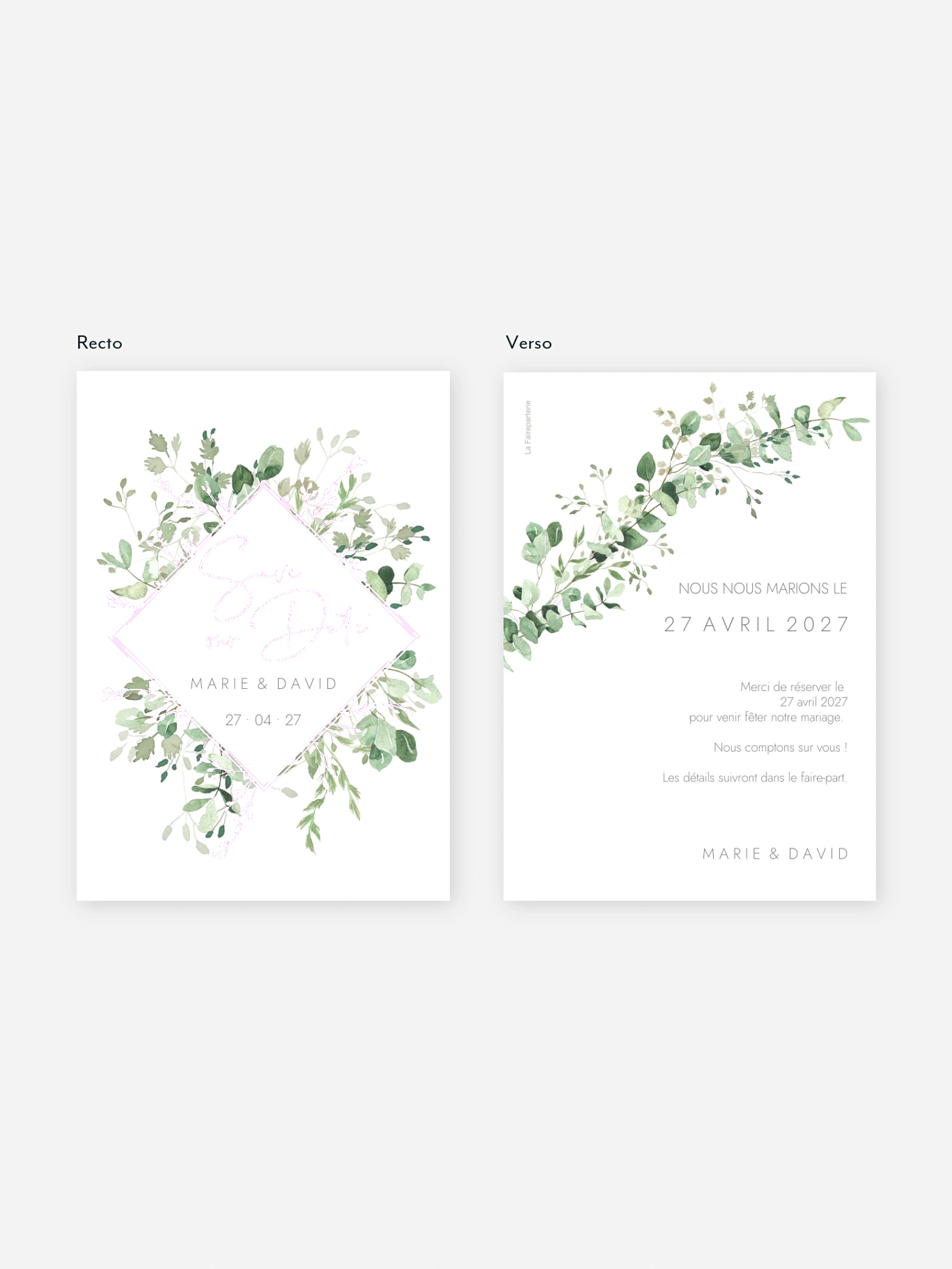 Save the date Gold and Green - dorure