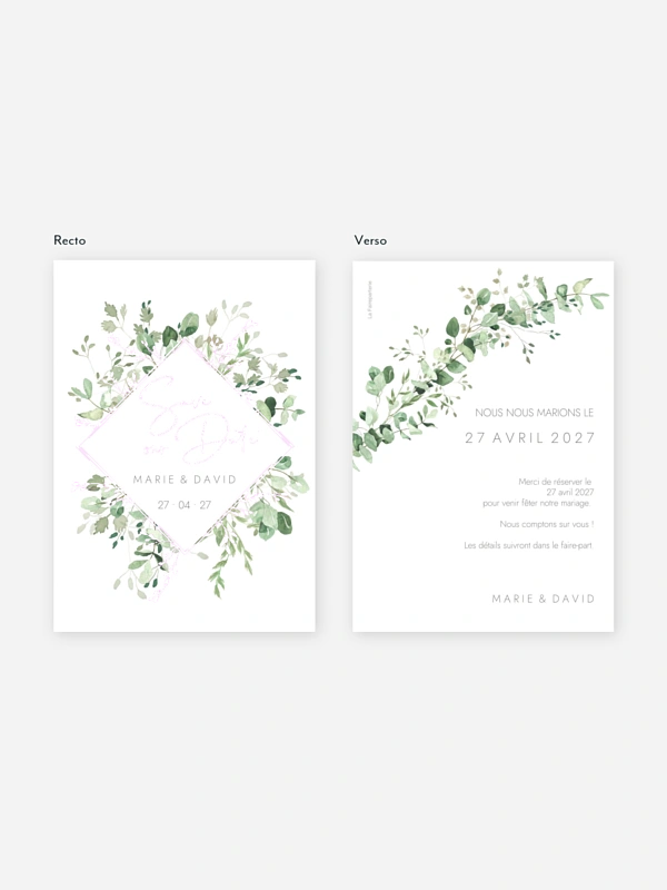 Save the date Gold and Green - dorure