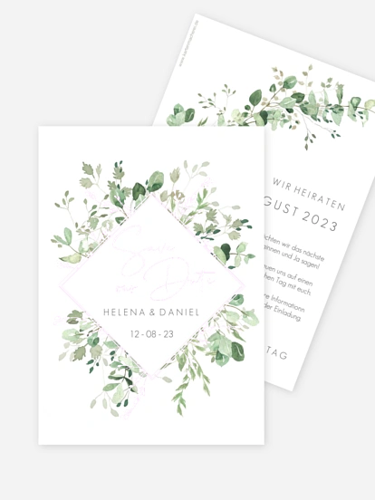 Save-the-Date Karte Gold and Green