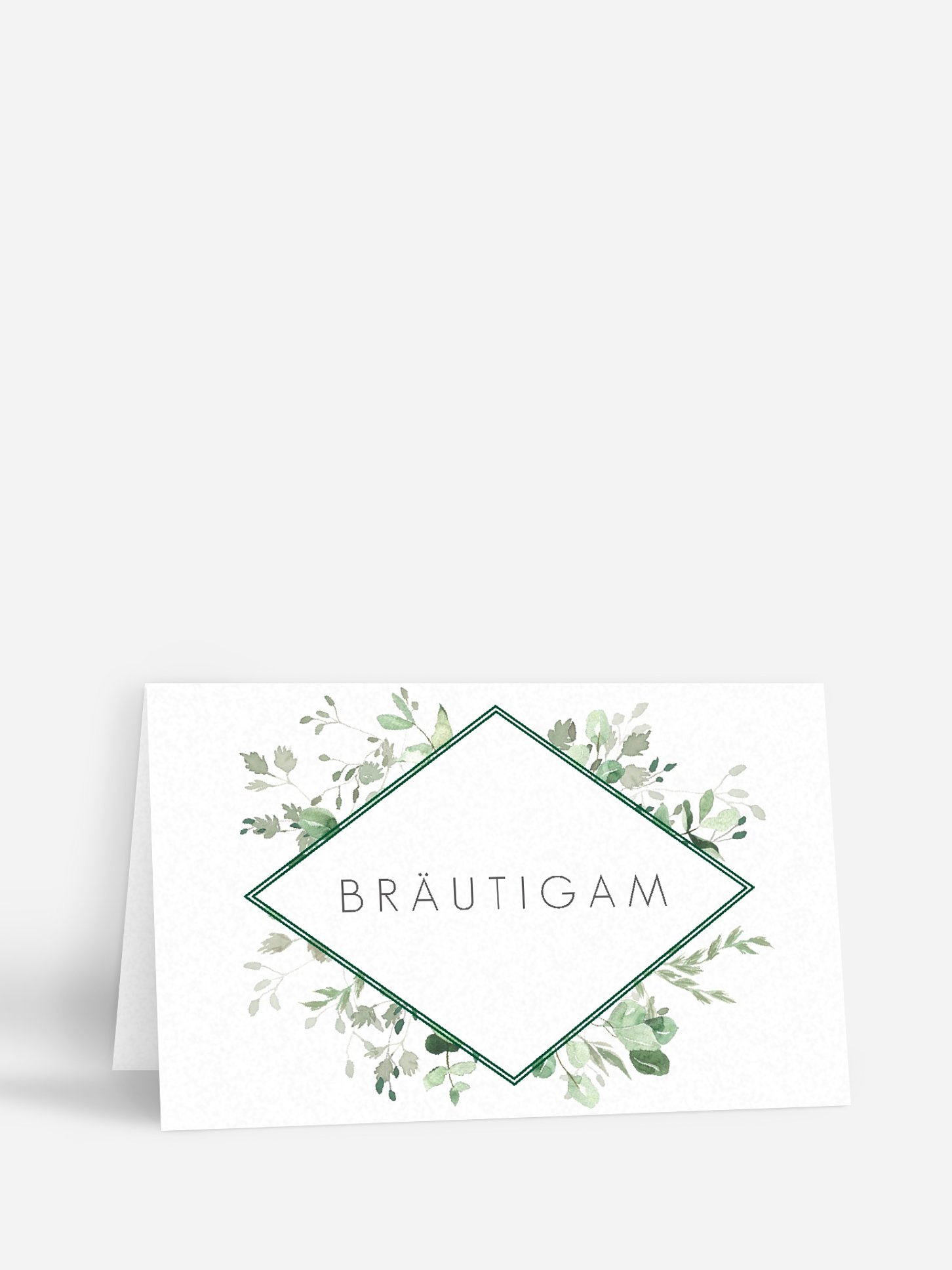 Tischkarte Hochzeit Gold and Green