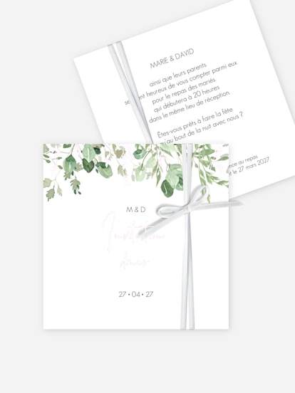 Carton d'invitation Gold and Green - dorure