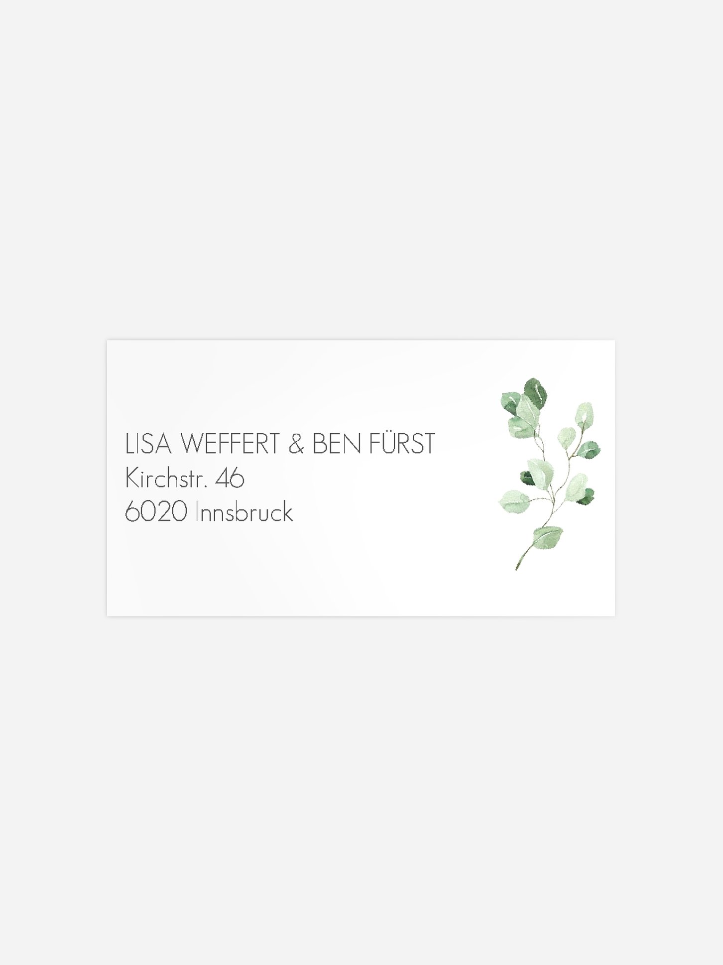 Empfängeraufkleber Hochzeit Gold and Green