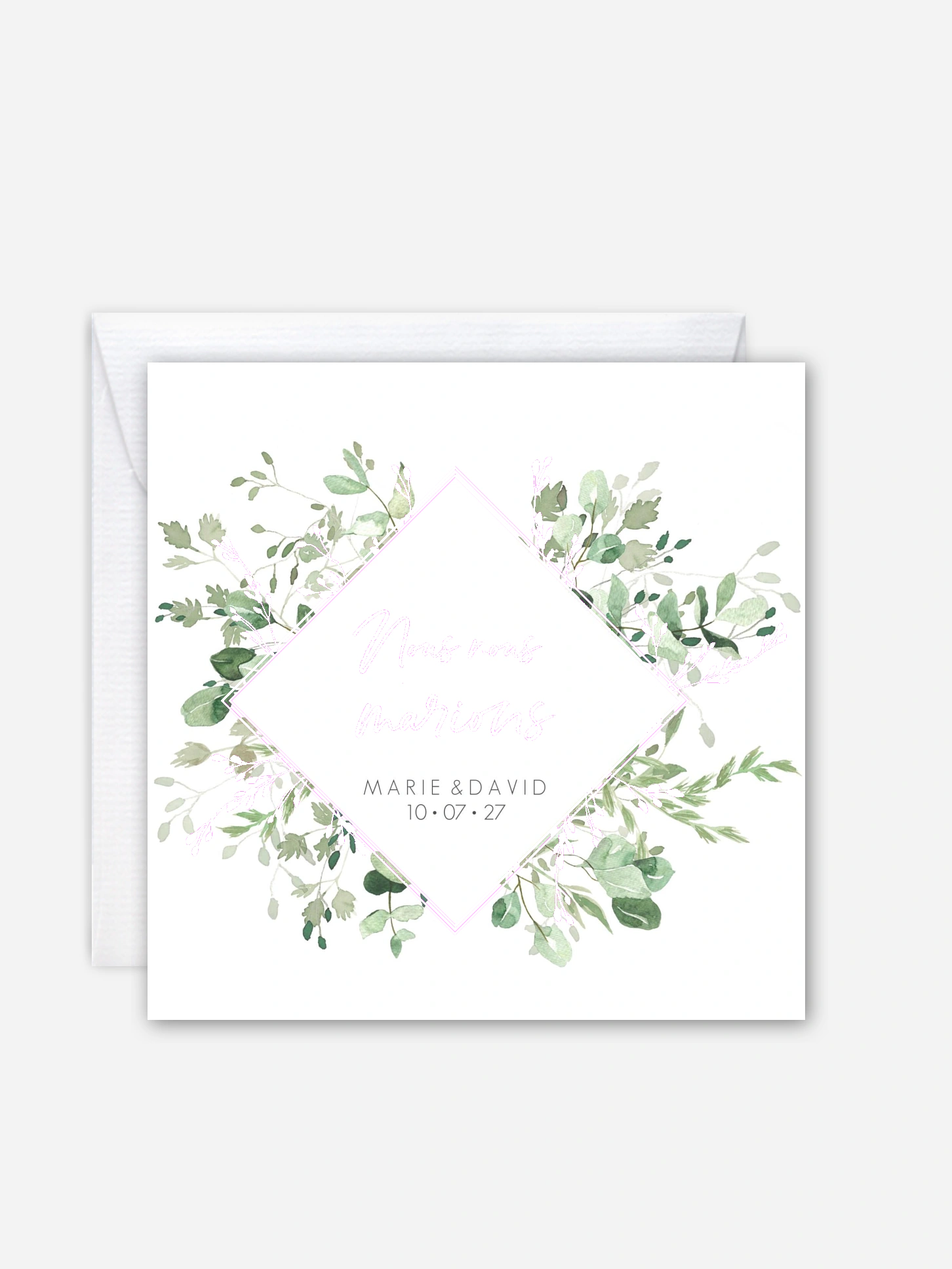 Faire-part de mariage Gold and Green - dorure