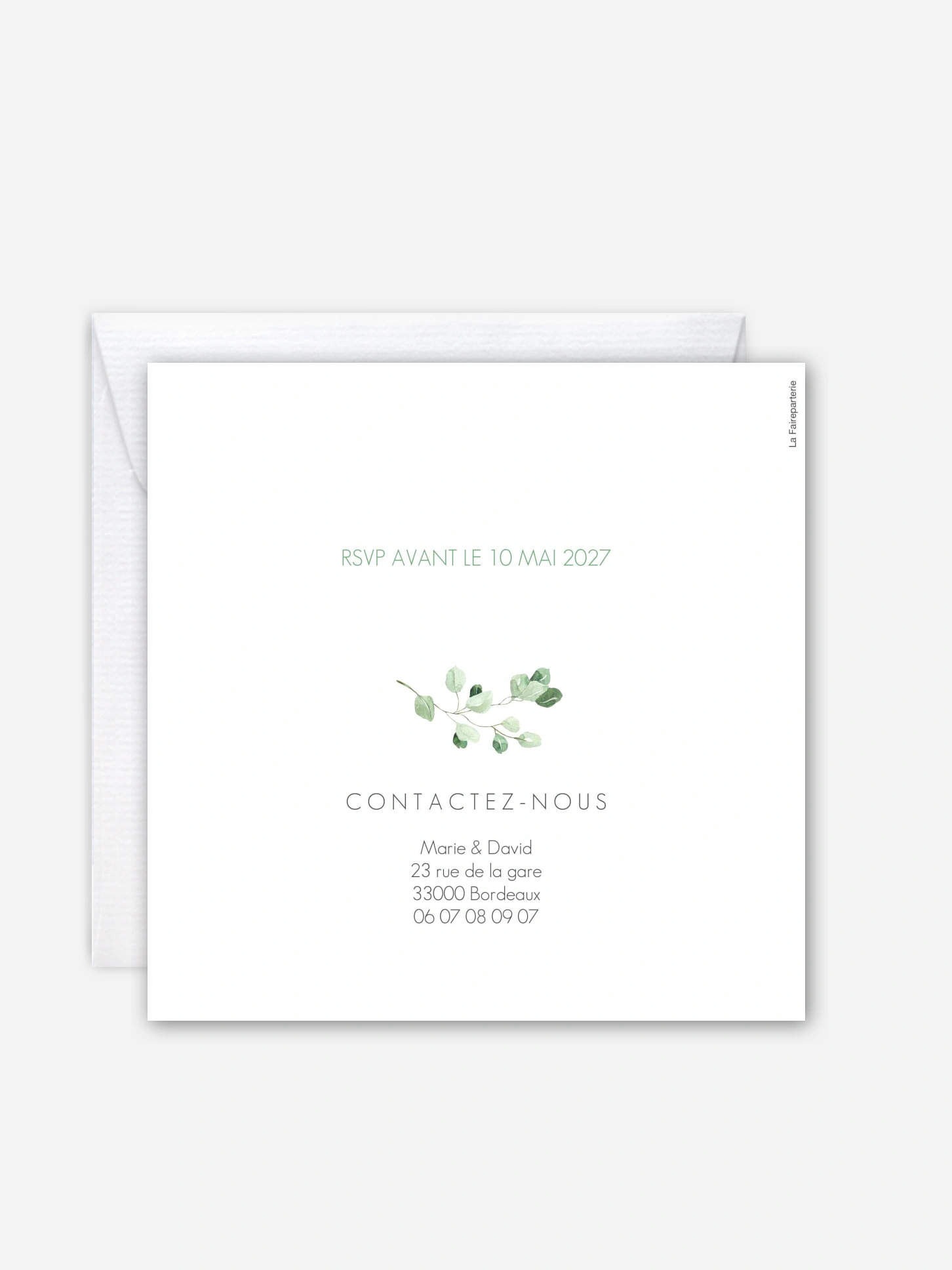 Faire-part de mariage Gold and Green - dorure