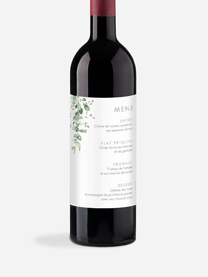 Etiquette bouteille Gold and Green - dorure