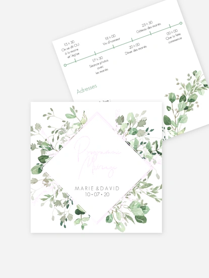 Programme mariage Gold and Green - dorure