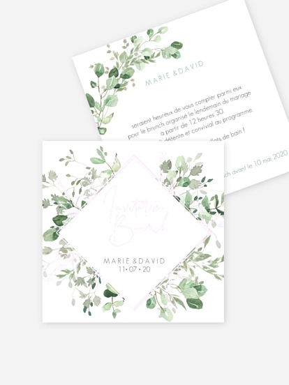 Carte brunch Gold and Green - dorure