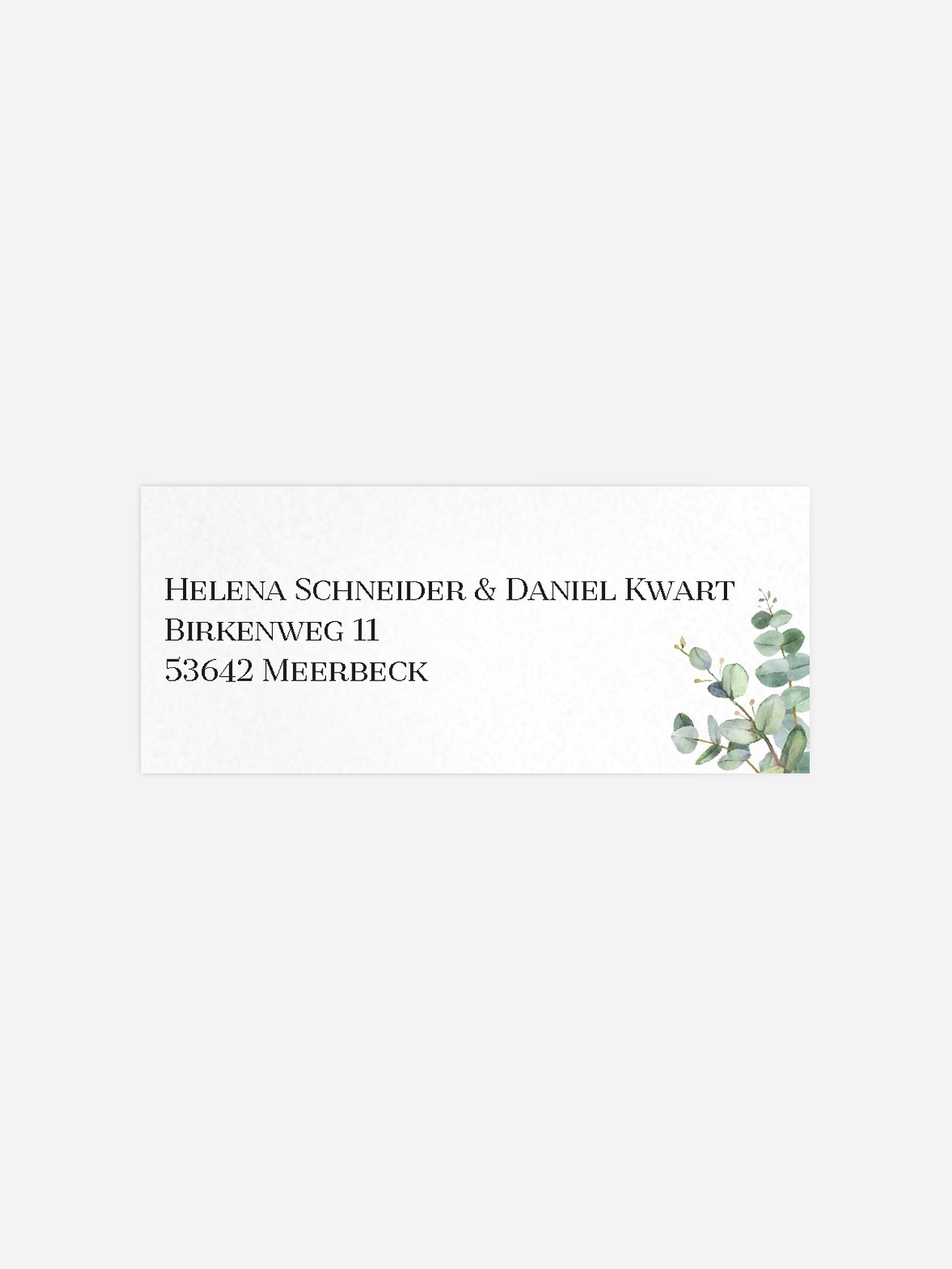 Absenderaufkleber Hochzeit Natural Greenery