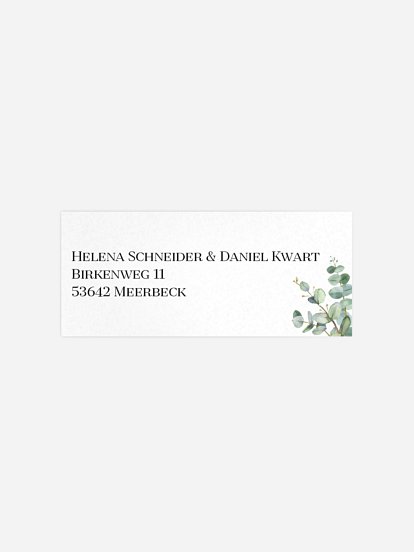 Absenderaufkleber Hochzeit Natural Greenery