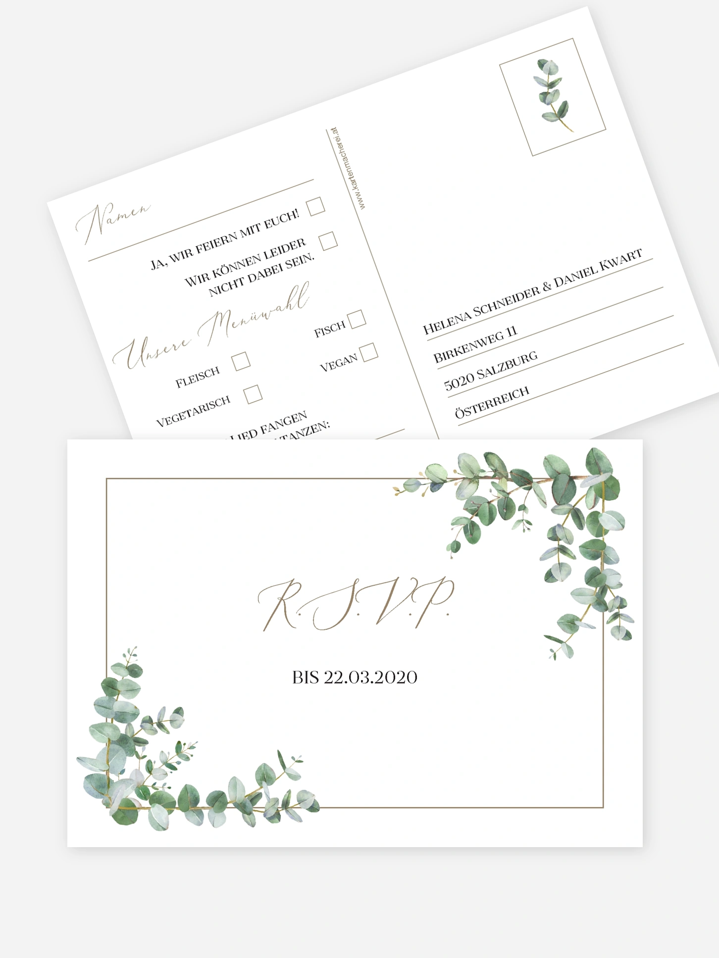 Antwortkarte Hochzeit Natural Greenery