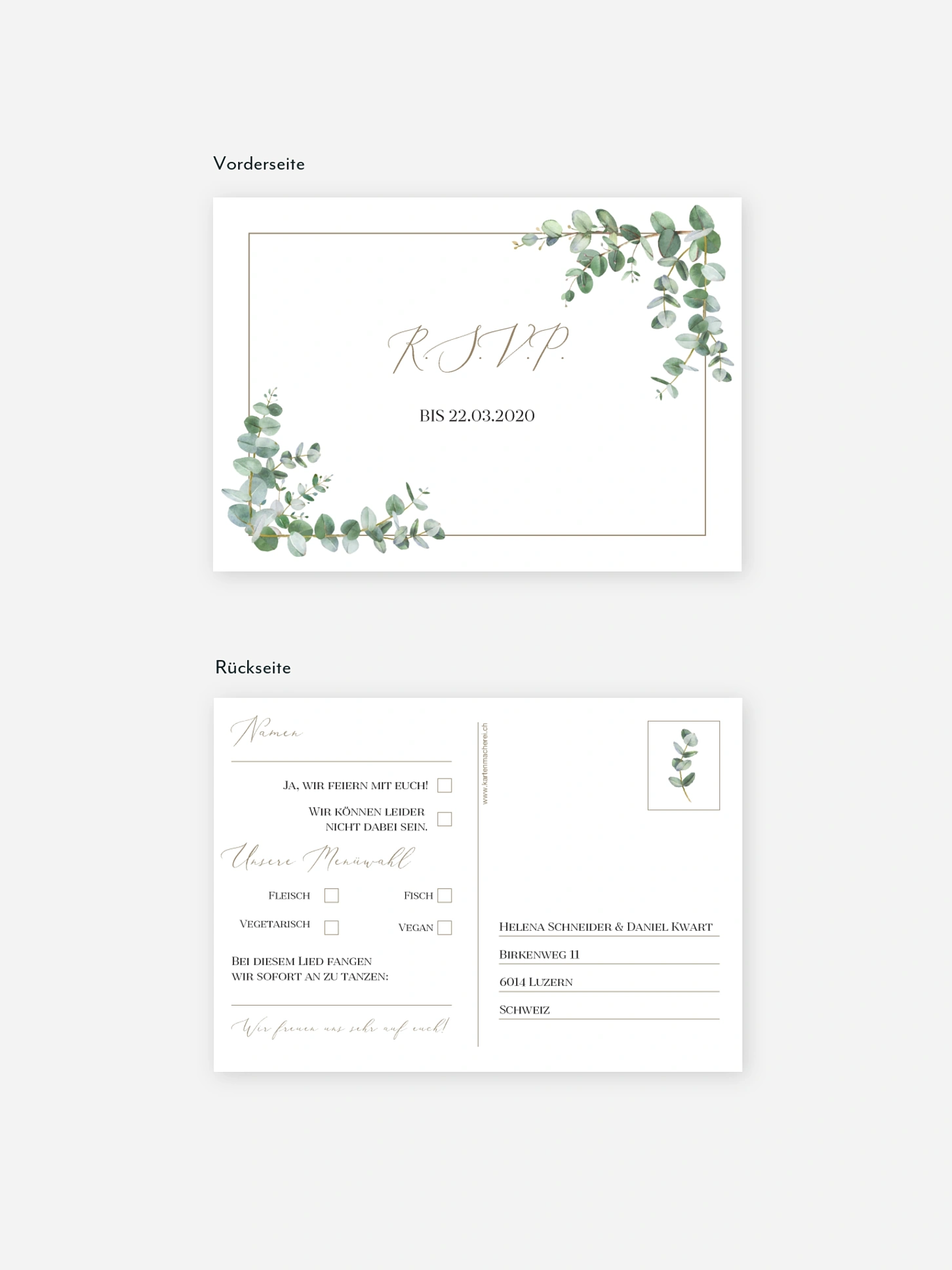 Antwortkarte Hochzeit Natural Greenery