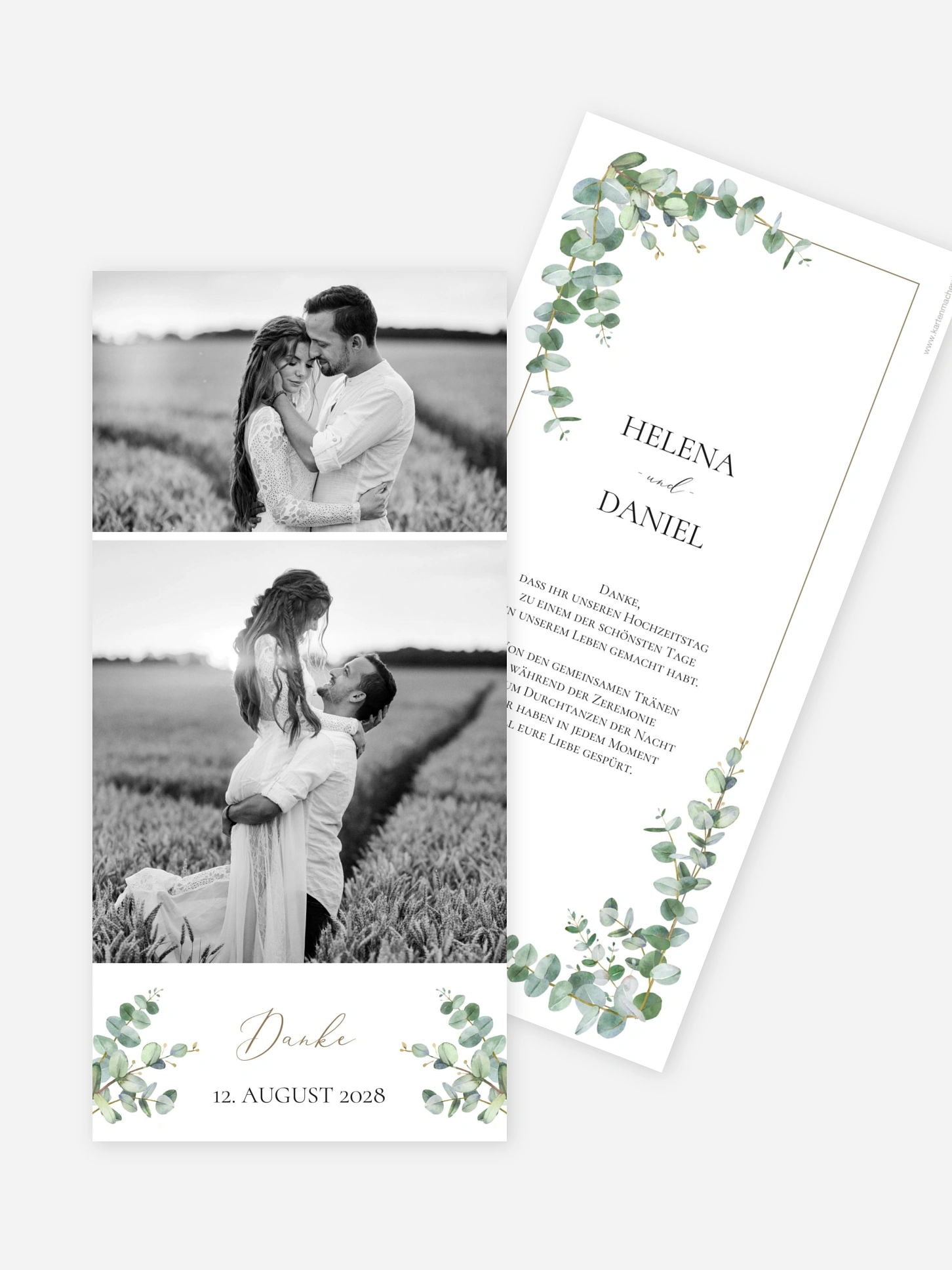 Dankeskarte Hochzeit Natural Greenery