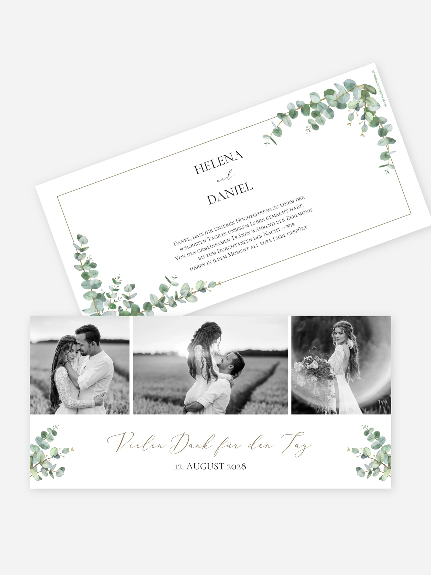 Dankeskarte Hochzeit Natural Greenery