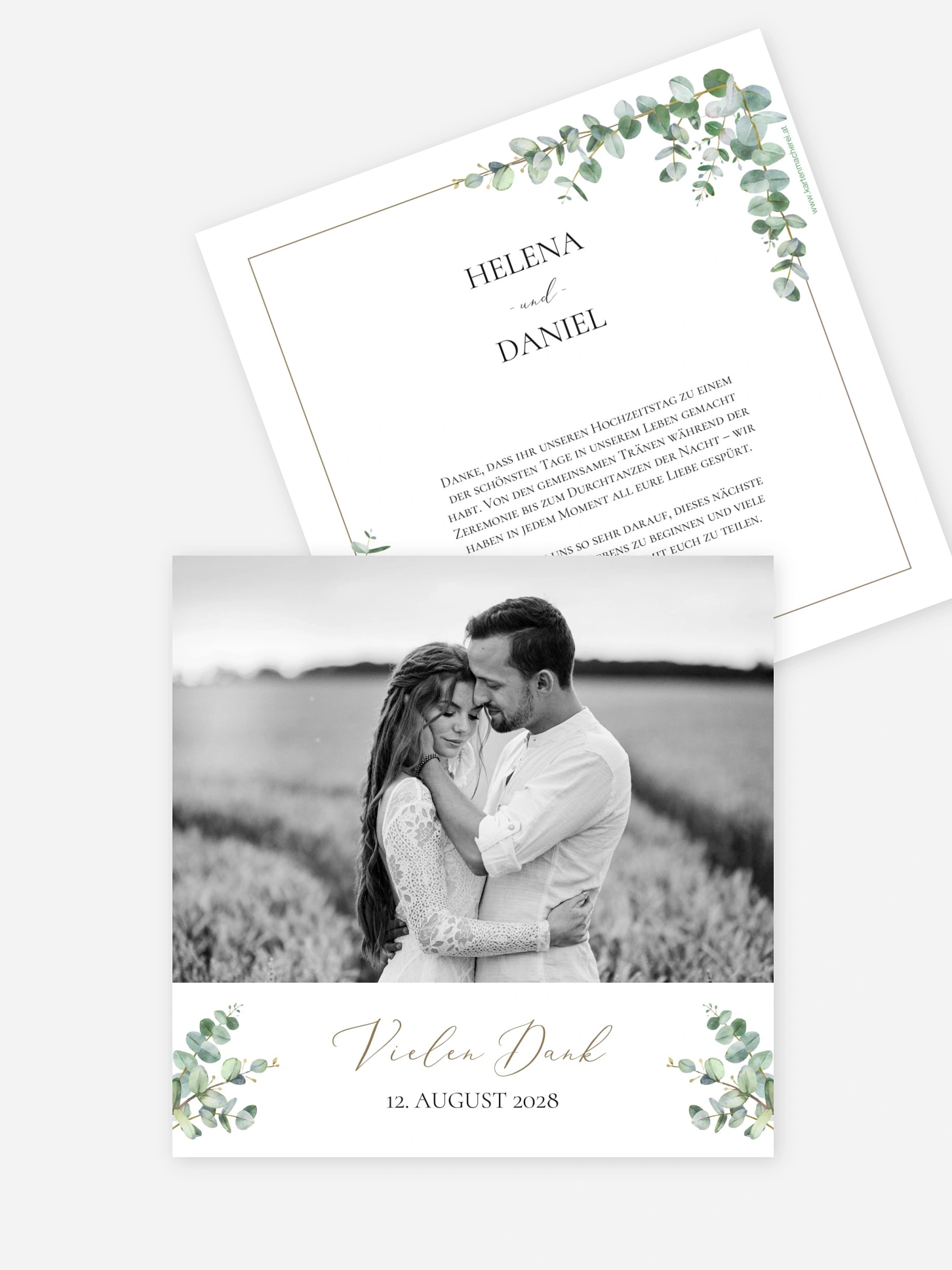 Dankeskarte Hochzeit Natural Greenery