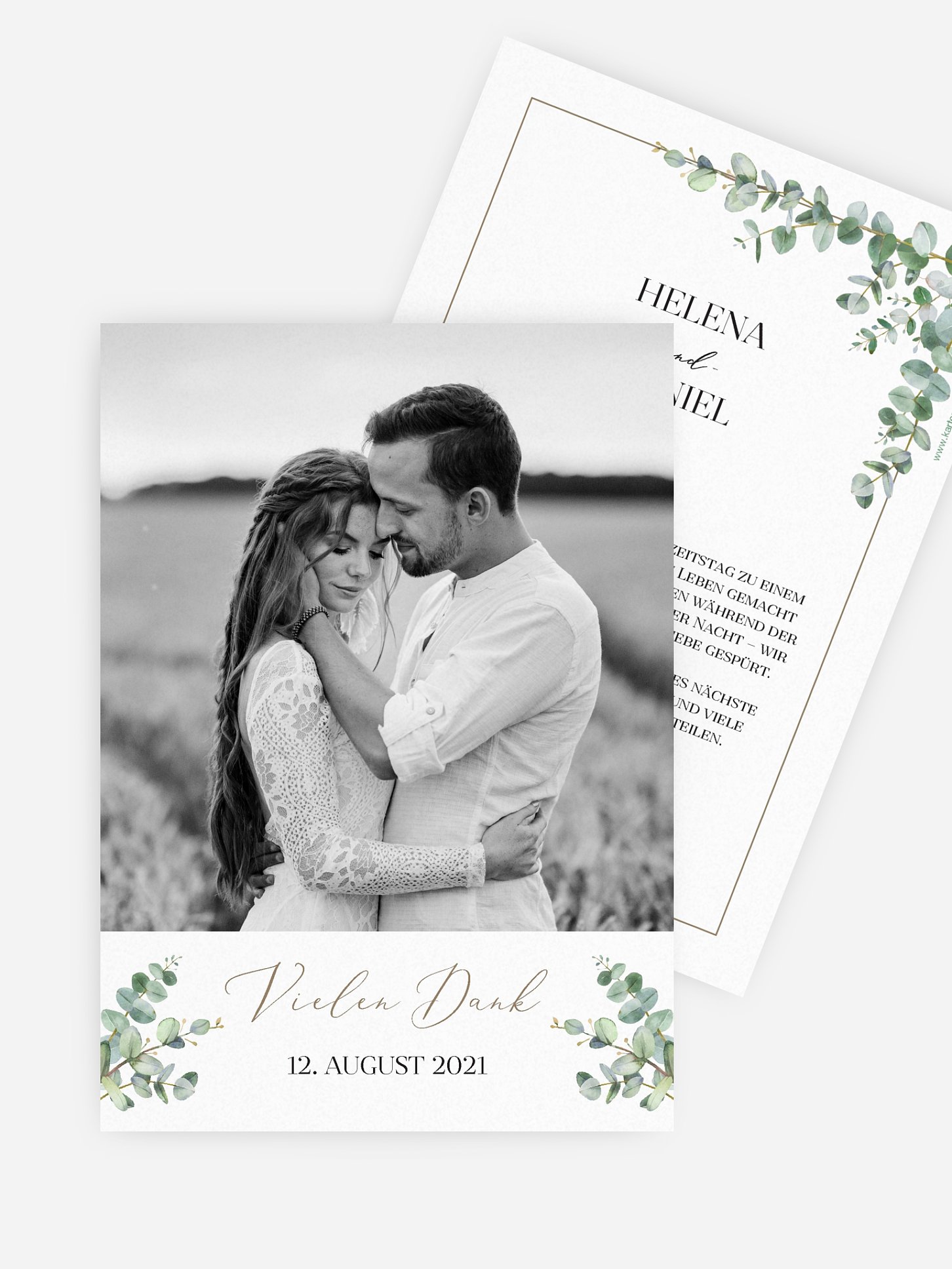 Dankeskarte Hochzeit Natural Greenery