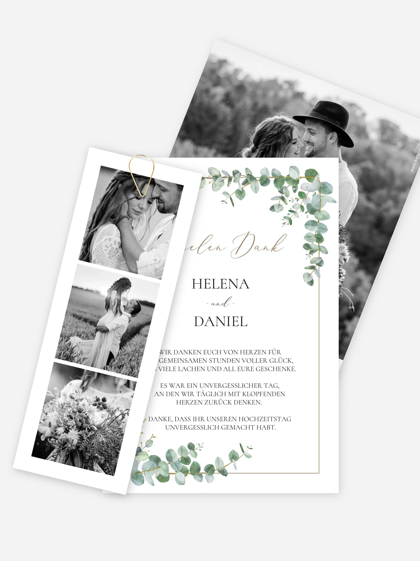 Dankeskarte Hochzeit Natural Greenery